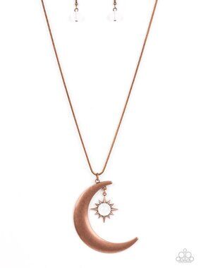 Paparazzi Crescent Moon Necklace and Earrings Set (NL308)
